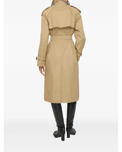 Burberry Natural Double-Breasted Belted Trench Coat