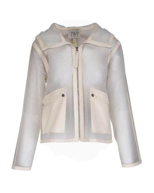 Twp White Piped Hoodie Leather Jacket