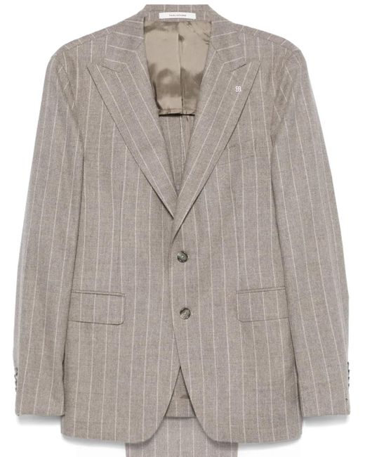 Tagliatore Brown Pinstriped Suit for men