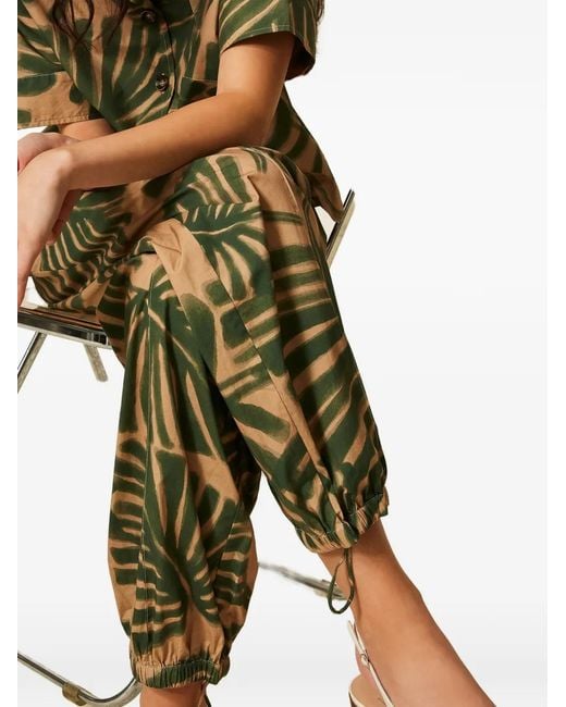 Twinset Green Printed Joggers With Print