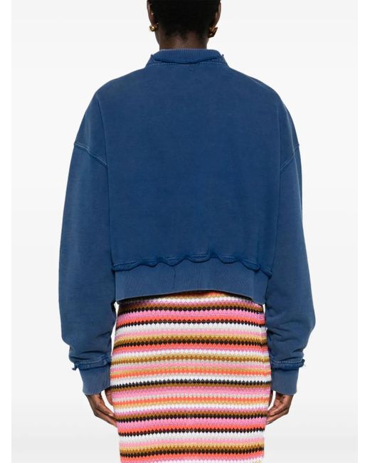 Felpa Girocollo di Miu Miu in Blue