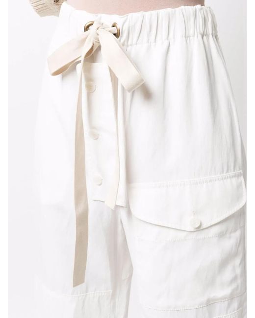 Stella McCartney White Fluid Linen Blend Trousers