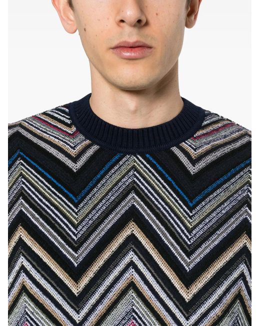 メンズ Missoni シェブロンニット セーター Gray