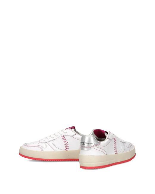 Philippe Model White Leather Low-Top Sneakers