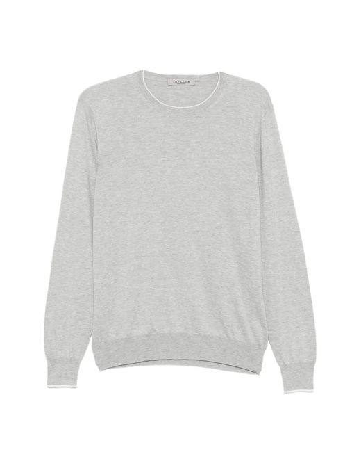 Fileria White Trimmed Knitted Sweater for men