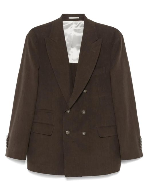 Brunello Cucinelli Linnen Blazer in het Brown voor heren