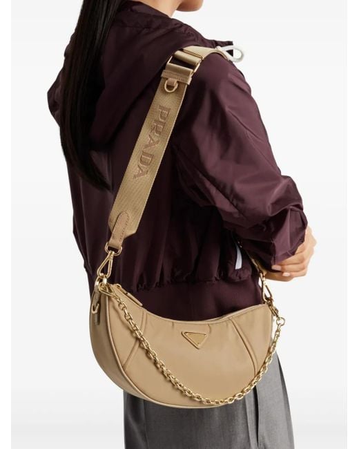 Prada Brown Demi-Lune Shoulder Bag