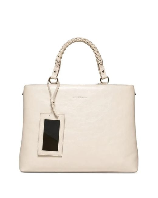 John Richmond Natural Braided-Handle Leather Tote Bag