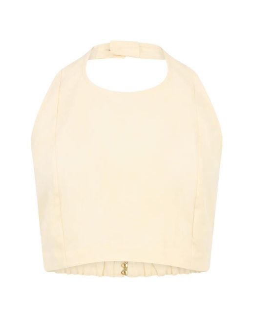 LeKasha Natural Halterneck Crop Top