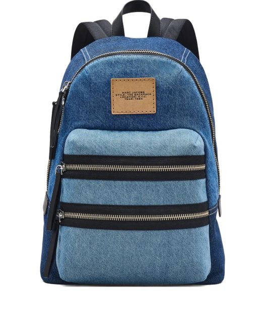 Marc Jacobs Large The Colourblock Denim Backpack Blue