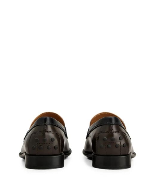 Tod's Black Logo-Detail Penny Loafers