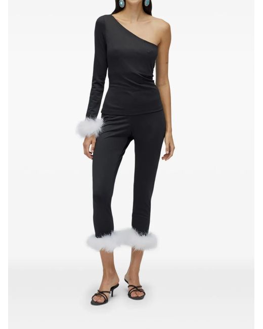 Sleeper Black Feather-Trim Pyjama Set