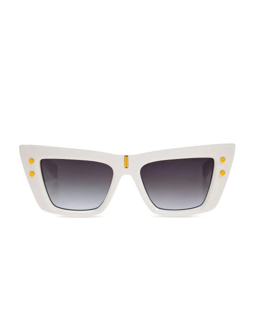 Balmain White B-Eye Sunglasses