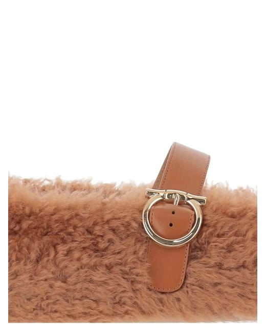 Ferragamo Brown Ballerinas aus Shearling