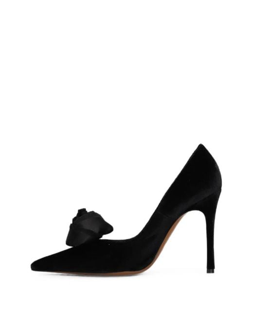 Roberto Festa Black Rose-Detail Pointed-Toe Pumps