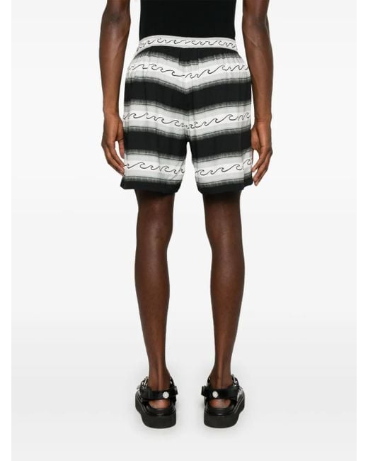 Amiri Black Wave Baja Striped Shorts for men