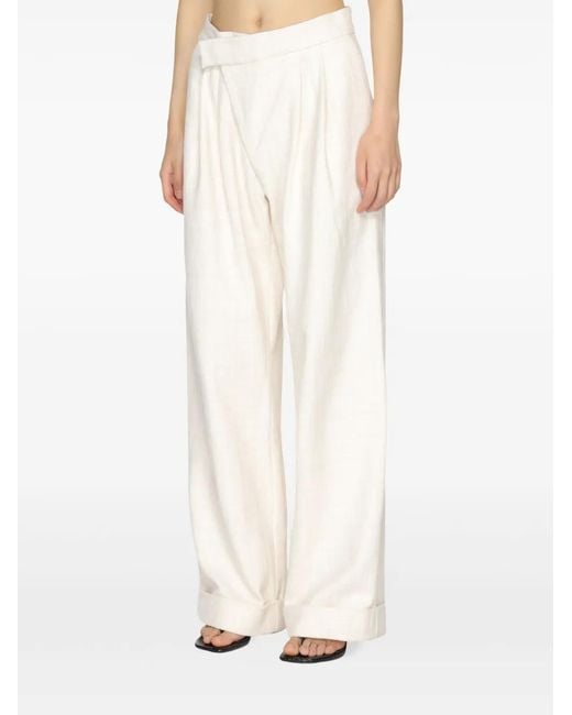 Won Hundred White High-Waisted Darted Trousers