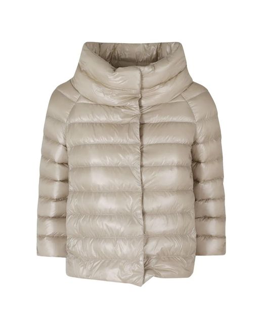 Herno White Sofia Quilted High-Neck Jacket