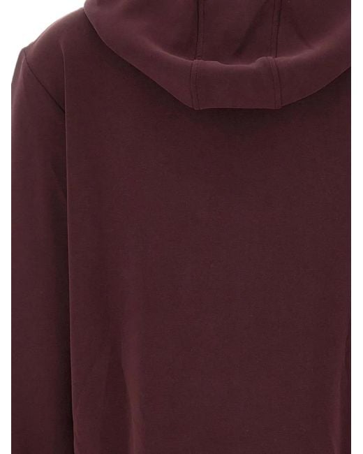 Elena Miro Purple Rhinestone-Drawstring Zip-Up Hoodie