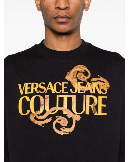 Versace Black Cotton Sweatshirt for men