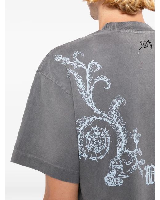 Warren Lotas Gray Graphic-Print T-Shirt for men