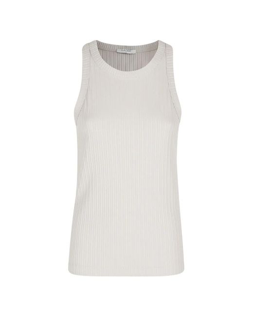 Circolo 1901 White Ribbed Tank Top