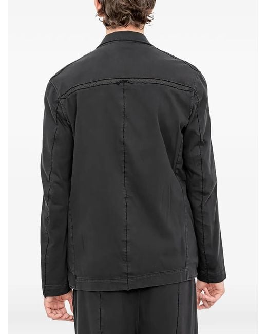 Andrea Ya'aqov Black Exposed-Seam Single-Breasted Blazer for men