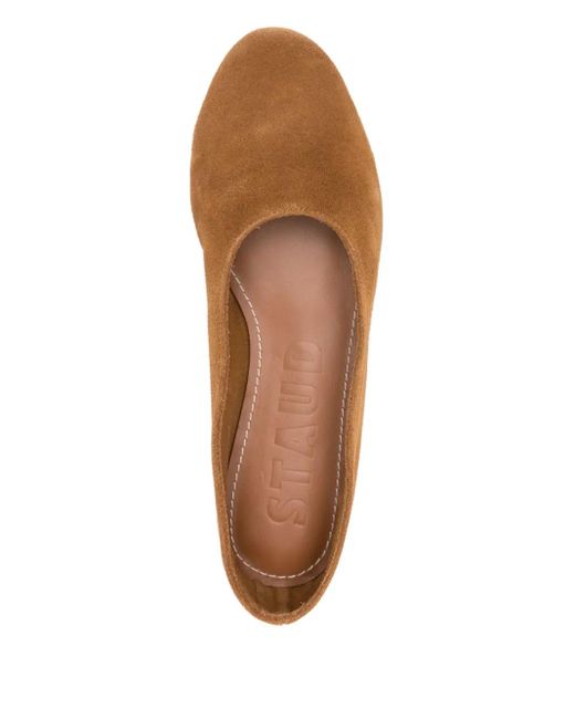 Staud Brown Suede Ballet Flats
