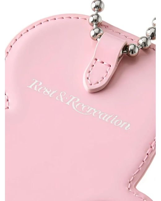 Rest&Recreation Pink Mirror Leather Carholder Keyring