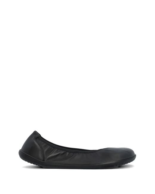 Groundies Black Elasticated-Trim Ballet Flats