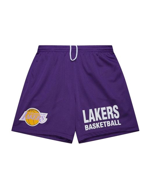 Mitchell & Ness Purple X Los Angeles Lakers Hardwood Classics Gameday Shorts for men
