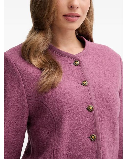 INTROPIA Purple Heart-Embellished Button-Down Jacket