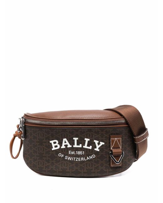 Bally Logoprint Monogram Belt Bag in Brown for Men Lyst
