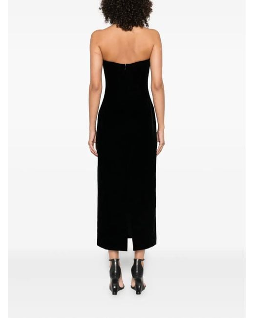 Mugler Black Signature Sweetheart-Neckline Velvet Dress
