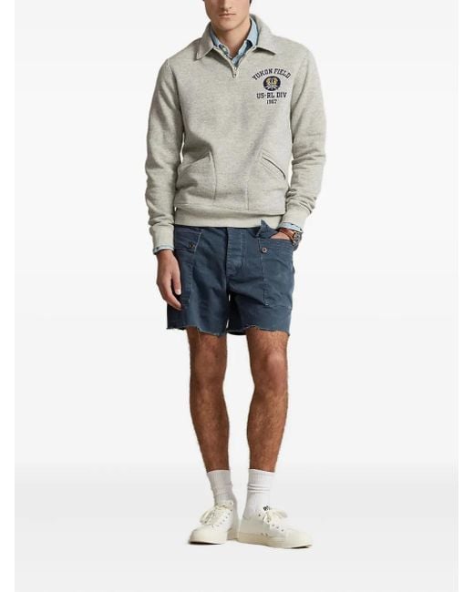 Polo Ralph Lauren Gray Zip-Collar Polo Shirt for men