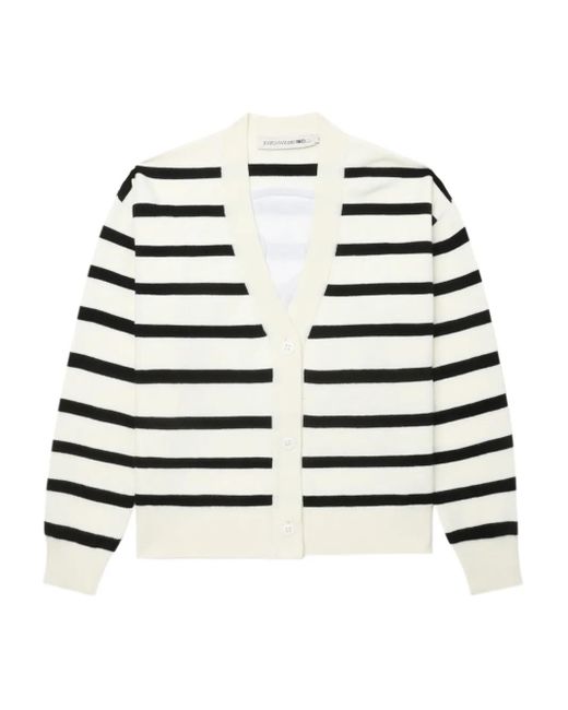 Joshua Sanders White Stripe Smiley Cardigan