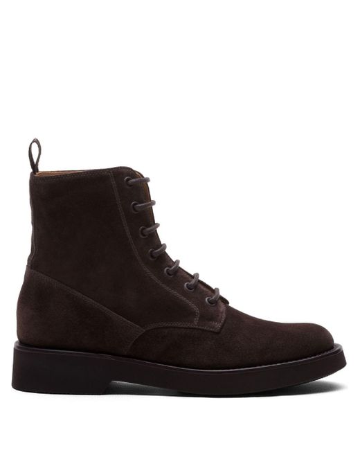 Church s Lace Up Suede Ankle Boots in Black Lyst UK