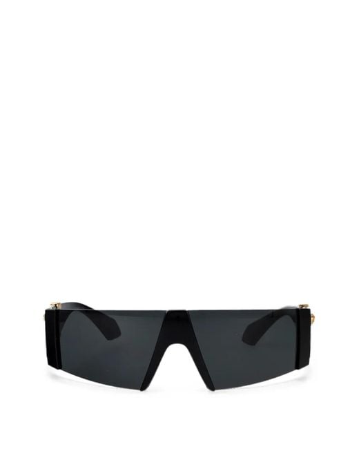 Versace Black Medusa Plaque Shield-Frame Sunglasses