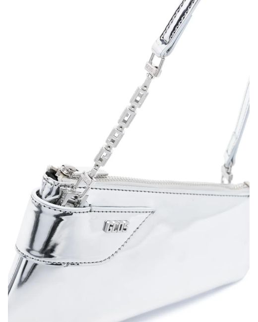 Gcds White Comma Notte Leather Bag