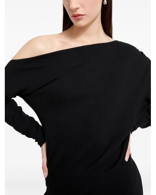 MARCELLA Black Amia One-Shoulder Maxi Dress