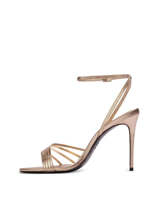 Black Suede Studio White Ella Metallic Multi-Strap Sandals