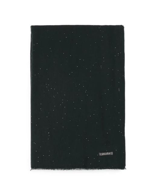 Faliero Sarti Green Sequin-Embellished Frayed Scarf