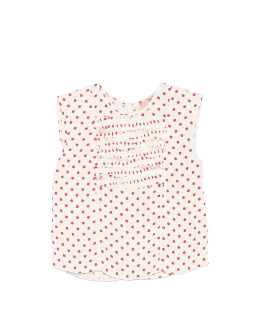 N°21 Pink Polka-Dot-Pattern Blouse