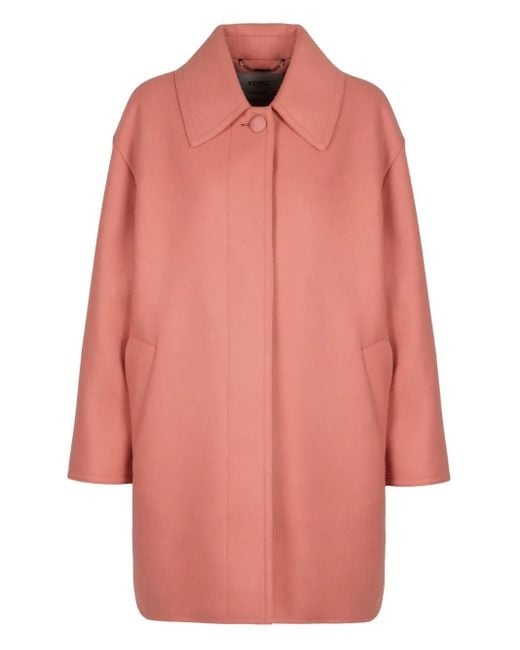 Fendi Pink Elasticated-Back Single-Breasted Coat