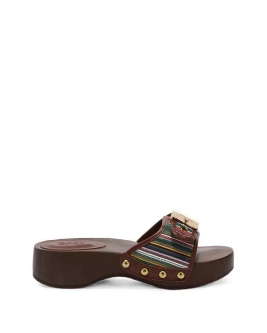 Scholl Brown Pescura Platform Sandals