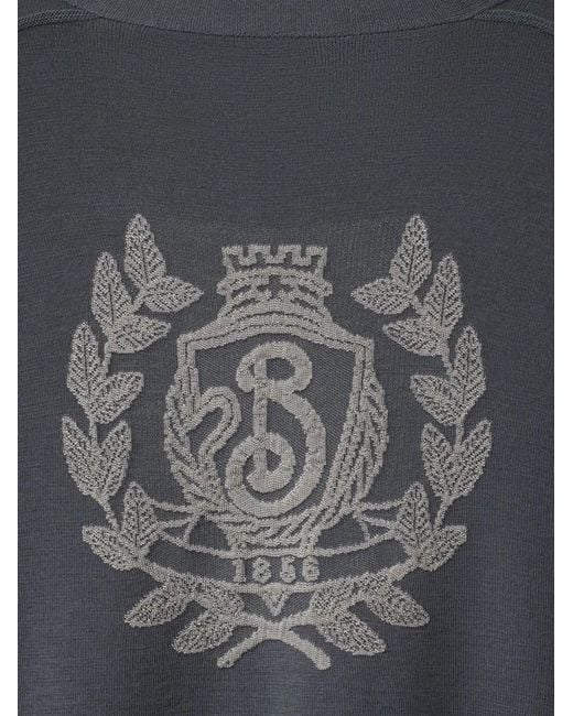 Burberry Gray B Crest Cardigan for men