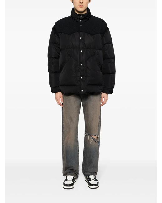 Undercover Black High-Neck Puffer Jacket for men