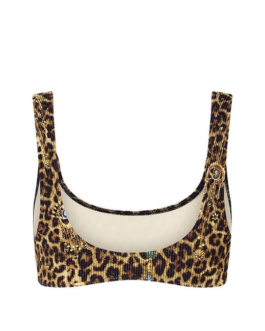 Camilla Brown Crinkle Strap Trims Bikini Top