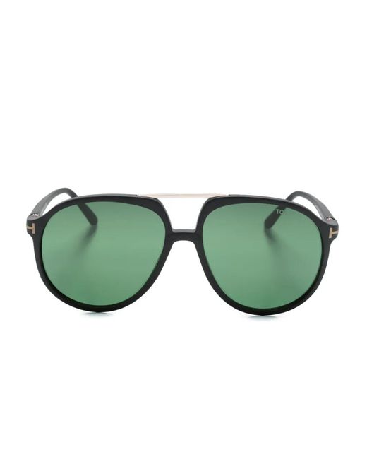 Tom Ford Green Archie Round-Frame Sunglasses