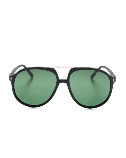 Tom Ford Green Archie Round-Frame Sunglasses